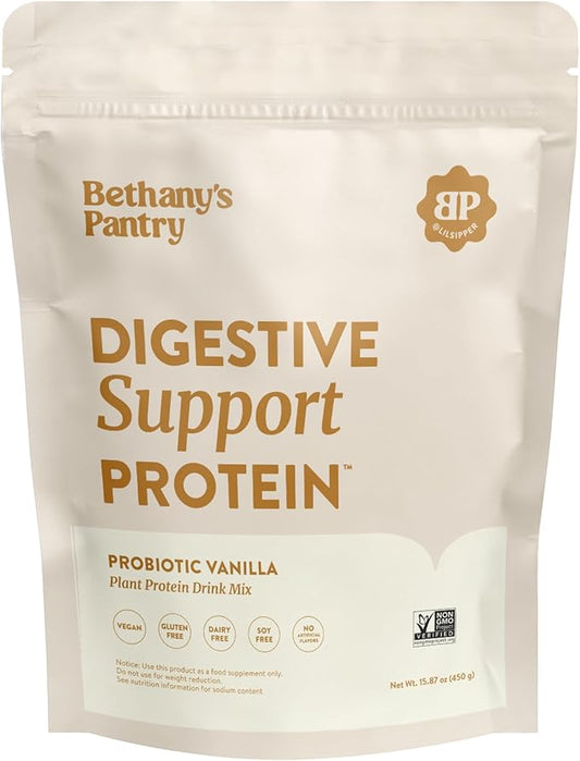 Nuzest Bethany's Pantry Digestive Support Protein - Probiotics for Digestive Health ??Clean Lean Protein - Premium Vegan Pea Protein Powder ??Plant Based - 20 Servings, 1 Pound (Pack of 1) - Vanilla