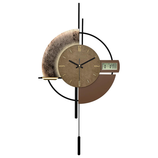 FIXNEO Large Wall Clocks Decorative with Temperature Display℃, Silent Unique Wall Clocks for Farmhouse, Office, Living Room, Kitchen, Home, Bathroom & Bedroom Wall Decor