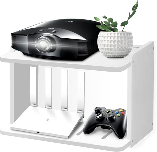 Yemotopro 2 Projector Shelf for Wall Thickened Big Space Heat Dissipation Layers Shelf for Projector, WiFi Router
