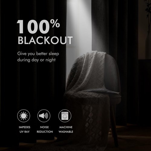 MIULEE Blackout Curtains - 100% Thermal Insulated Linen Texture Drapes | Sage Green, 52x54 Inch (2 Panels)