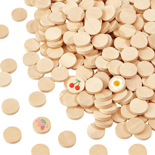 OLYCRAFT 400Pcs 0.8 Inch Natural Beech Wood Slices Unfinished Round Wooden Discs Small Wooden Circles Cutouts Unfinished Round Wood Slices for DIY Crafts Painting EngravingChristmas Decoration