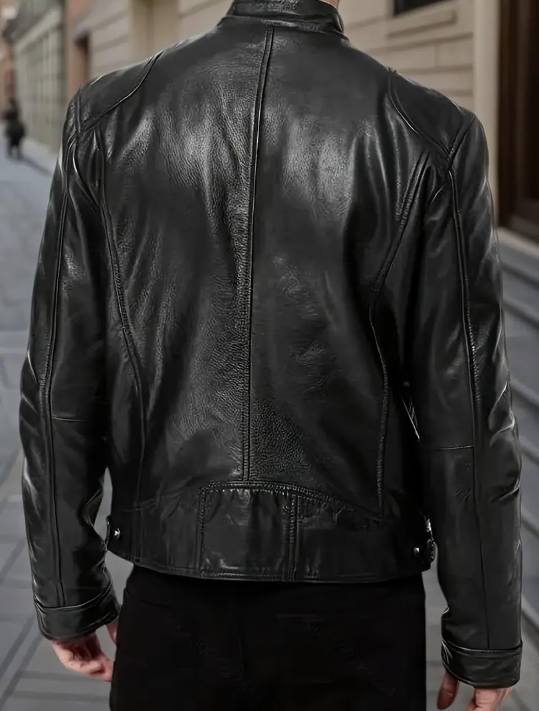 Men’s Leather Jacket Classic Biker Style Motorcycle Coat Fit Fashion Outerwear for Casual, Travel & Work Lightweight Fall & Winter Jackets for Men (US, Alpha, XX-Large, Regular, Regular, Black)
