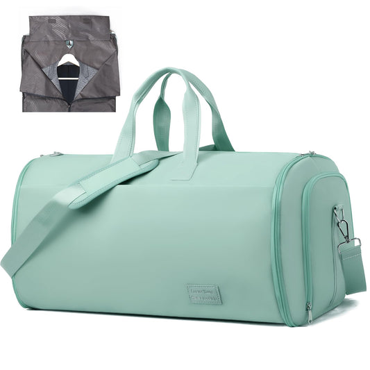 Outplea 47L Large Convertible Travel Garment Duffel Bag for Men Women, 2 in 1 Hanging Suit Bag with Shoulder Strap, Green