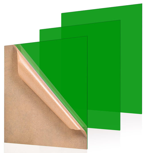 Frddiud 3 Pcs Green Transparent Acrylic Sheets, 12 x 12 x 1/8 Inch Laser Cutting Sheets for DIY Projects, Crafts, Art Display, Signs