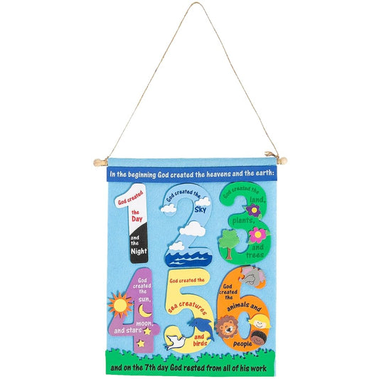 Fun Express Creation Banner Ck - Crafts for Kids and Fun Home Activities - Sunday School Wall Decor - Religious Crafts for Kids - Vbs Vacation Bible School Supplies Decor