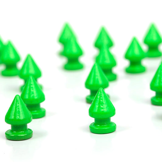 RUBYCA 12MM 50 Sets Metal Tree Spikes and Studs Metallic Screw-Back for DIY Punk Leather-Craft Green