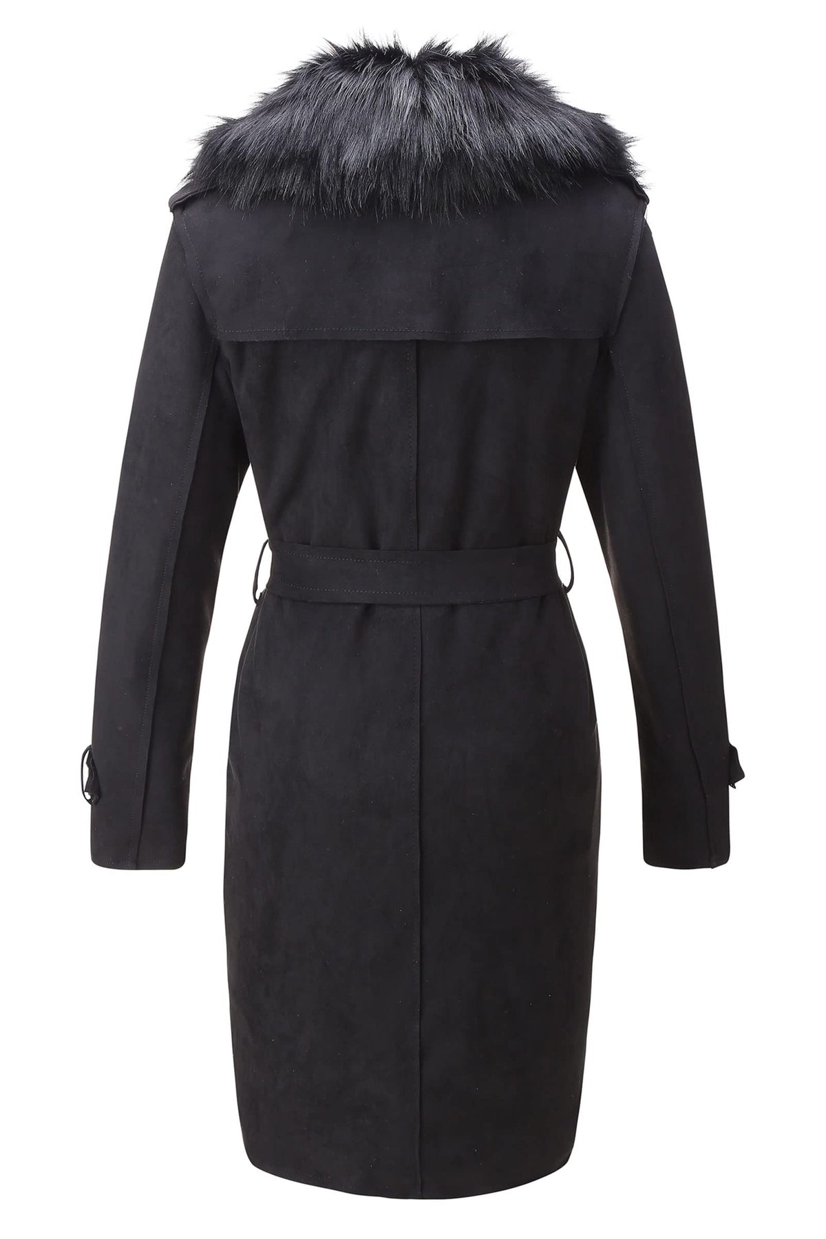 Bellivera Women's Faux Suede Leather Jackets Outwear Fleece Lined Coat Leather FF20 Black L