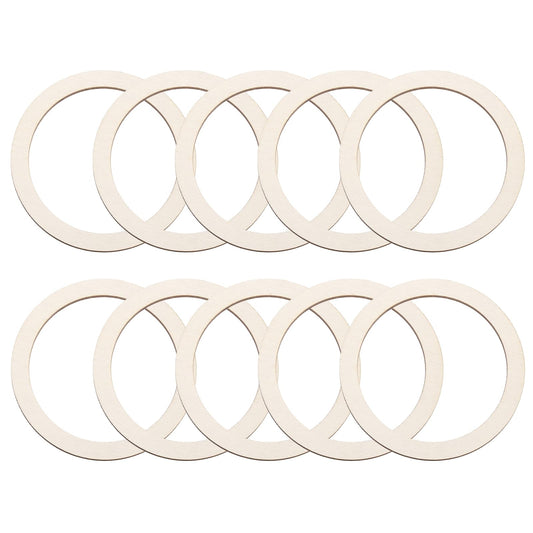 MECCANIXITY 3 Inch Unfinished Wood Rings, 2.6mm Thick Natural Wooden Ring Circle Flat Round Shape Ornaments Wooden Slices for Frames, DIY Crafting Projects, Painting, Home Decor, 50Pcs