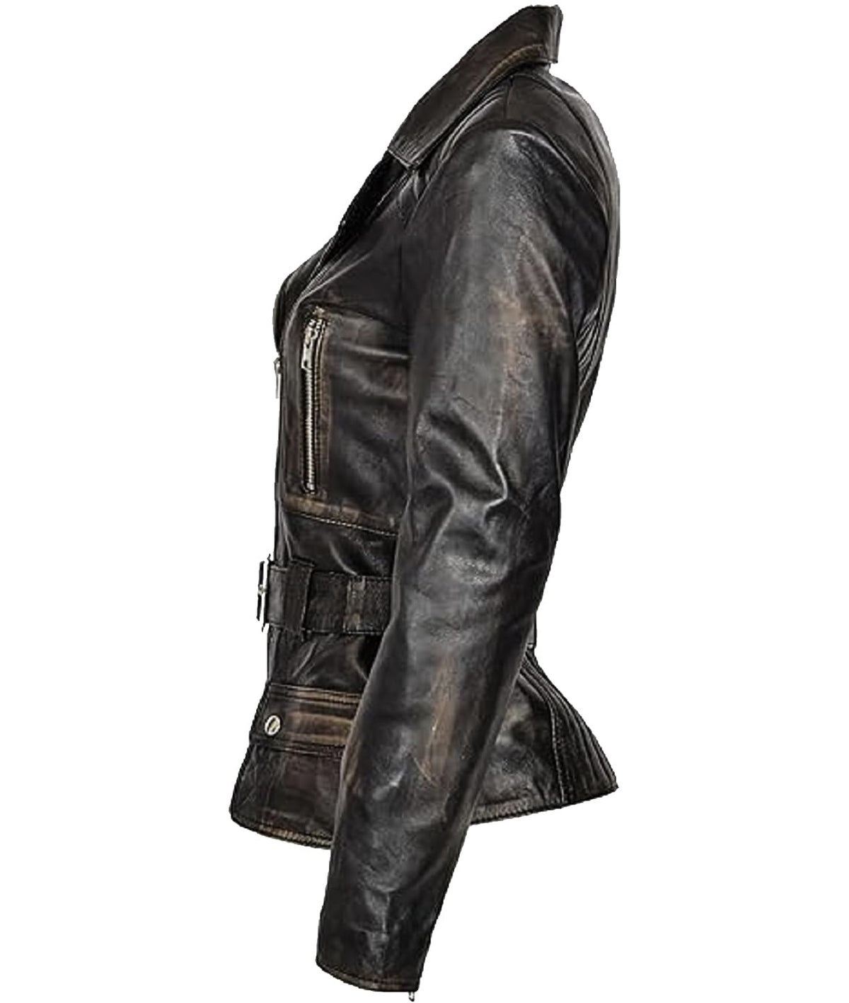 Crafter Womens Genuine Lambskin Leather Jacket | Classic rider leather jacket | Black Leather Jacket Women | Womens Leather Jacket
