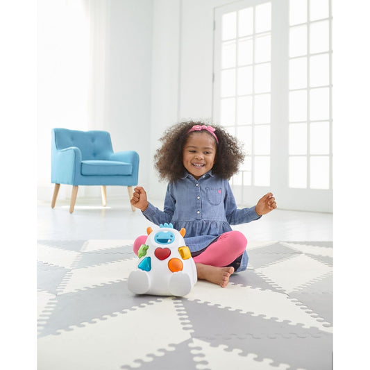Skip Hop Baby Play Mat, Interlocking Foam Floor Tiles, 70" x 56", Playspot, Grey/Cream