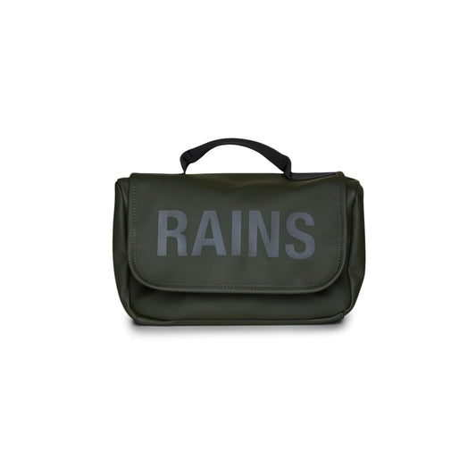 RAINS Texel Wash Bag – Green Waterproof Toiletry Travel Organizer for Men and Women - Wash Bag with Zip Closure and Multiple Compartments – 2 Year Warranty