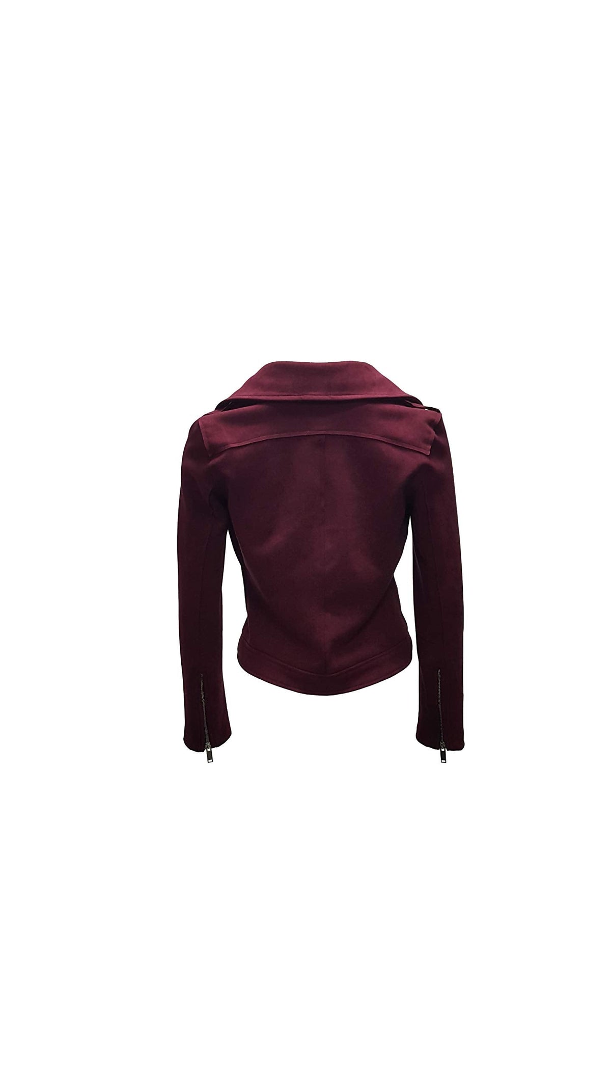 ODCOCD Faux Suede Jacket for Women Long Sleeve Zipper Up Casual Outwear (CA/US, Alpha, Large, Regular, Regular, Burgundy)