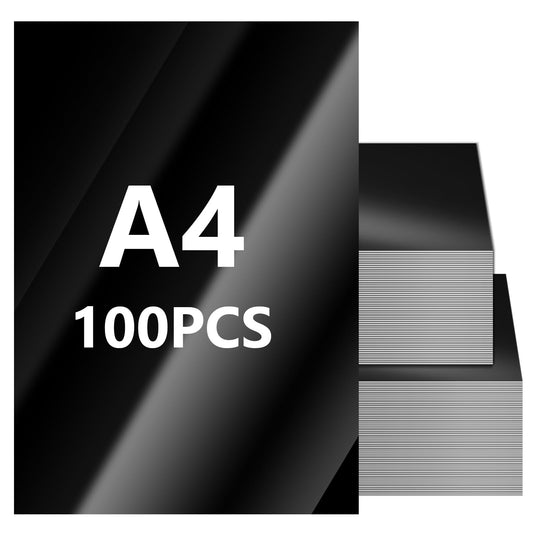 TAICHEUT 100 Sheets A4 Metallic Paper Black Cardstock, 250gsm Foil Mirror Card Stock, Shimmering Cardstock, Glitter Metallic Paper for DIY Craft, Weddings, Invitations, Graduations