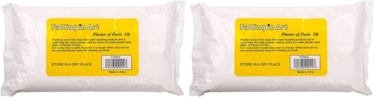 Falling in Art 1lb Plaster of Paris Powder - Hand Mold Casting Kit Powder, Gypsum Cement, Pottery & Ceramic Plaster Powder for Crafts, Sculpture, Diorama and Home Decor (Pack of 2)
