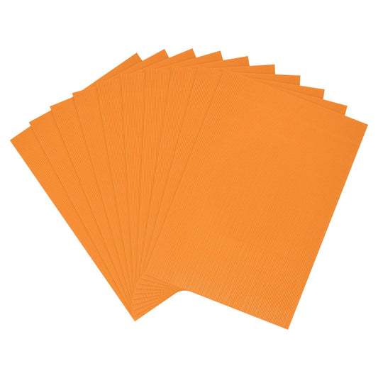MECCANIXITY 10 Sheet Corrugated Cardboard Paper, 20 x 14 Inch Corrugated Wrap Paper Sheet Flat Cardboard Insert for DIY Art Crafts Packing Shipping Mailing, Orange