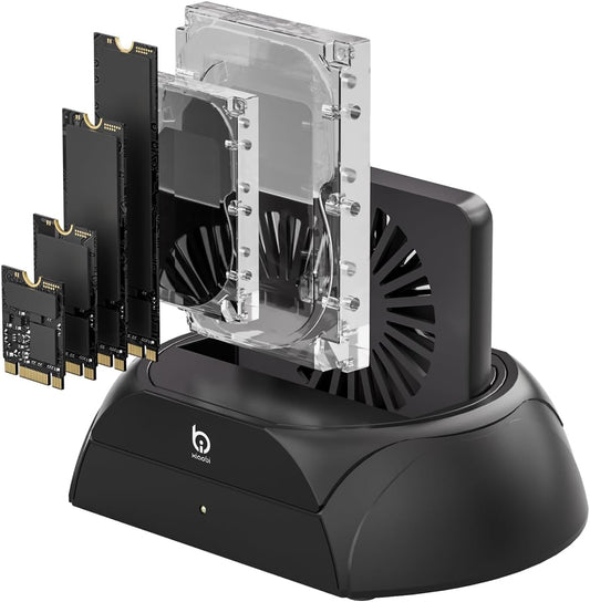 xiaobi M.2 2.5" 3.5" Hard Drive Docking Station, Pcie NVMe Adapter with Cooling Fan Superior Cooling Efficiency