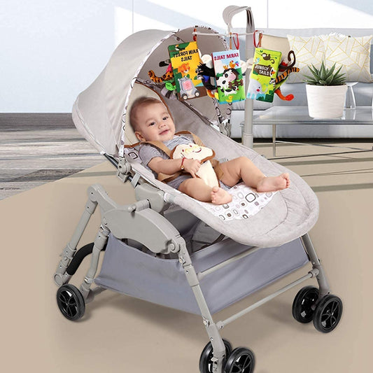 beiens Baby Books Toys, Touch and Feel Crinkle Cloth Book for Infant Baby 0-3-6-12-18 Months, Early Development Interactive Stroller Soft Toys, Newborn Gifts for Boys Girls