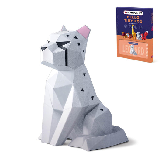 ORIGAMIPLANET Leopard 3D Origami Paper Craft Kit, Creative Handmade Paper Sculpture Art for Home Decor, Unique Pre-Cut DIY Cute Animal Models Origmai Papercraft Set, Present for Teens & Adults