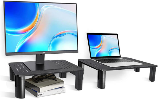 2 Pack 3 2 Pholiten Monitor Stand Riser, Height Adjustable Monitor Stand for Computer, Laptop, Printer, Notebook, iMac