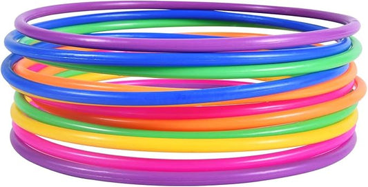 OBTANIM 12 Pcs Plastic 7 Inch Ring Toss Game for Kids and Outdoor Toss Rings for Speed and Agility Practice Game, Random Colors