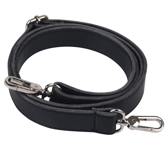 BOMKEE Purse Straps Bag Shoulder Leather Strap Replacement 61 Inch Synthetic Messenger Bag Strap with Metal Swivel Hooks for Bag Wallet DIY Purse (Black)