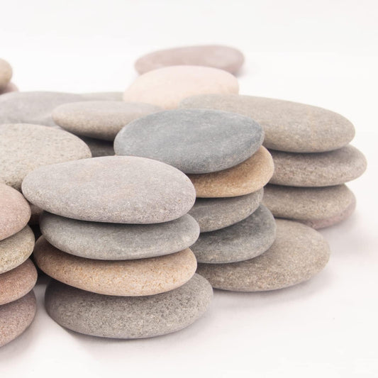 [About 94 PCS - 100 PCS](18 Pounds) Craft Rocks,Painting Rocks,2.1"-3.5" River Rocks,Flat Rocks,DIY Rocks,Painting Stones,Smooth Rocks
