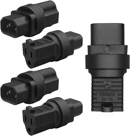 TEWOXIN 5 IEC320 C14 5-15R Plug,3-Prong 125V 15A,for PCS to Power Adapter US Standard Grounding Connector, Computer