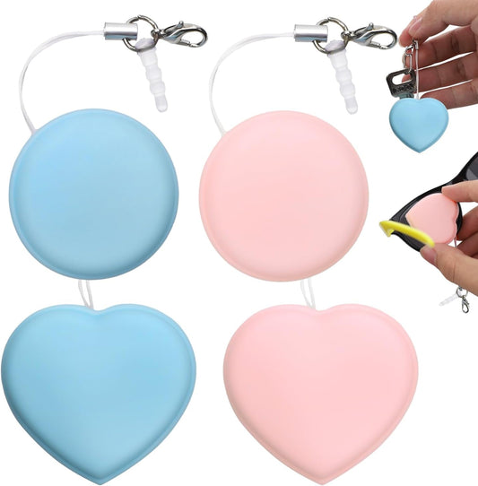 XIHIRCD 4pcs Macaron Phone Screen Cleaner, Round & Heart Shaped Cute Cell Phone Screen Wipe Pendant Keychain Lens