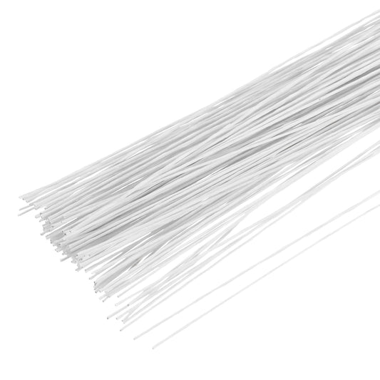 PATIKIL 120 Pcs 24 Gauge Floral Wire, 14 Inch Floral Stem Flower Paper Wrapped Wires for Flowers Crafts Bouquet Arrangement Supplies Wreath DIY Projects, White