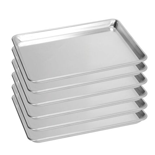 BIEAMA 6 Pack 15" × 21" Baking Sheet Pan Aluminum Commercial cookie sheets for baking