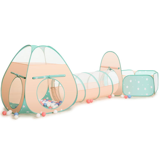 SISTICKER 3 in 1 Kids Play Tent with Baby Ball Pit and Play Tunnel, Toddler Climbing Toys for Boys, Girls, Babies, Indoor Outdoor Pop Up Playhouse Tunnel Toys (Balls NOT Included)