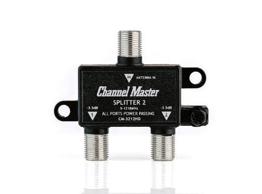 Channel Master 2 2-Way 2 Splitter | Splitter Distributes Digital HDTV Antenna Signal to TVs, One Input and Two Outputs