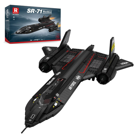 Reobrix SR-71 Blackbird Building Set, Military Reconnaissance Aircraft Model Kit, Collectible Aviation Jet for Adults, Home Office Display Decor, Ideal Gifts for Men & Military Fans 14+