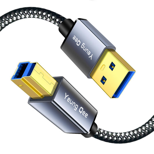 Yeung Qee 3.0 3 3.0 (3ft) USB A to USB B Cable ft,Nylon Braided USB Cable Type A Male to B Male Printer Cable