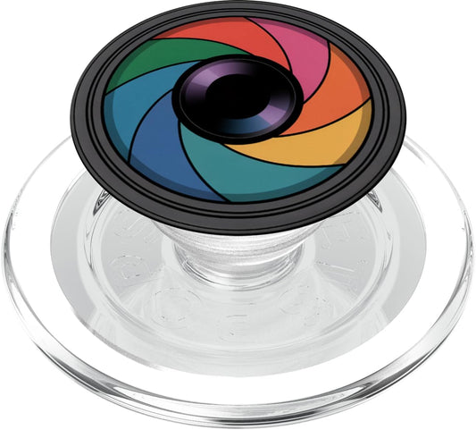 Creative Rainbow Aperture Photography Lens Colorful Camera Lens Aperture Photography PopSockets PopGrip for MagSafe