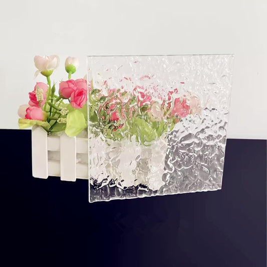 Clear Acrylic Sheets Stone Texture 1/8'' Thickness,12" x 12" Plexiglass Wave Ripple Sheet Acrylic Sheet for DIY Craft Projects,Signs, Display Cases - Easy to Cut with Laser,Saw or Hand Tools