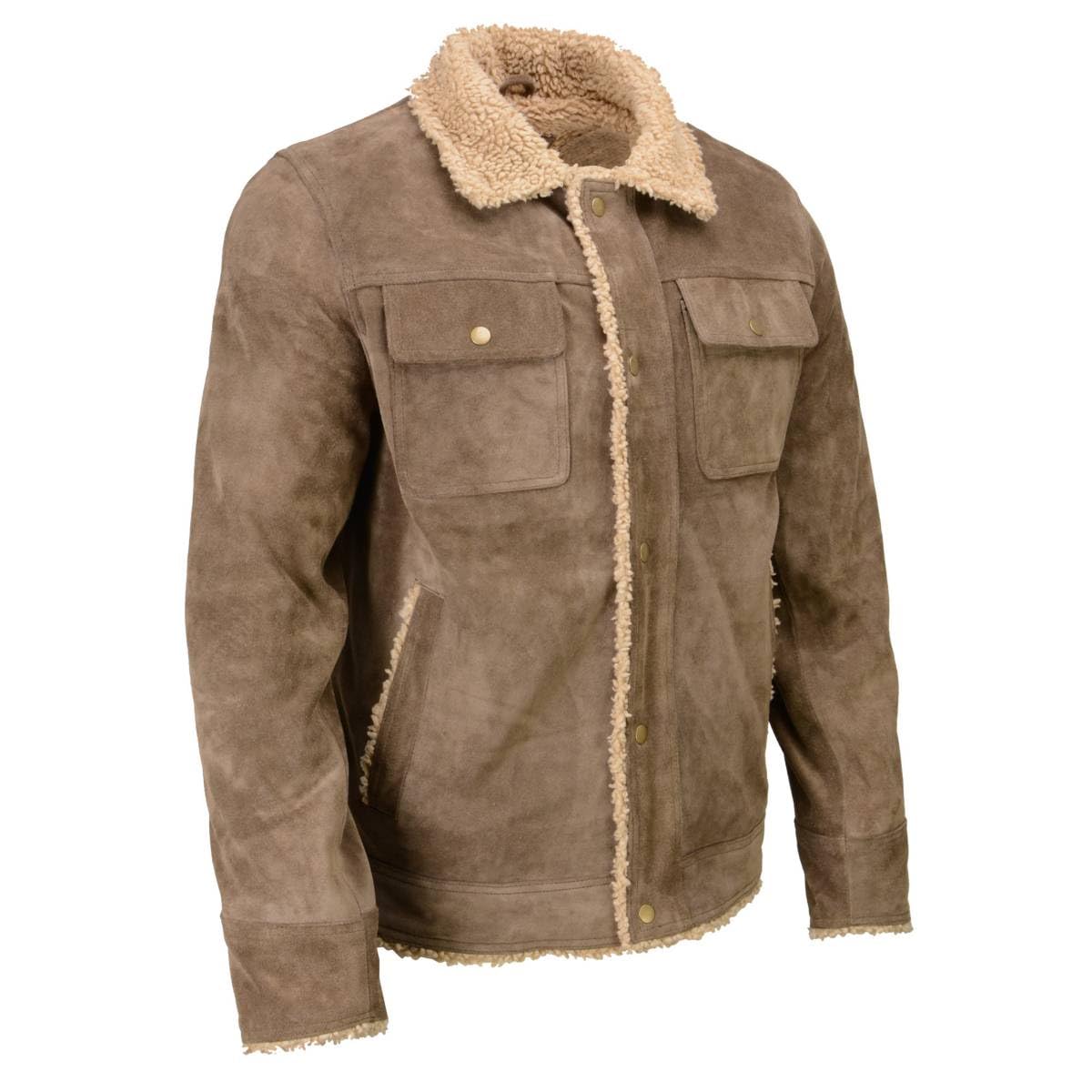Milwaukee Leather Vintage Men's Classic Suede Leather Fashion Coat Jacket | SFM - Large