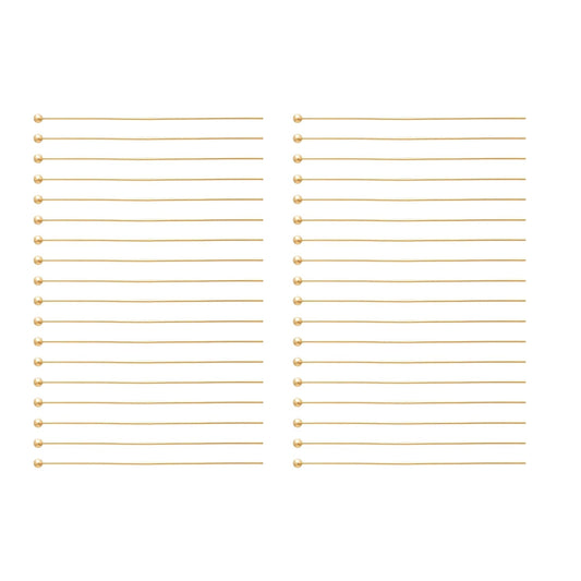 14K Gold Filled Ball Pin Head Pins 24 Gauge Jewelry Finding for Wire Wrapping Jewelry Making Permanent Jewelry (2 inches)