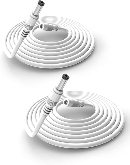 Tonton 33Ft 10M 5.5mm 2.1mm 5521 12V 2 Pack) Power Extension Cable x DC Female to Male Compatible with DC Adapter Cord
