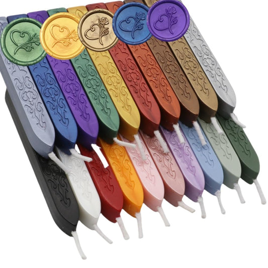20 Pieces Sealing Wax Sticks with Wicks for WaxSeal Stamp, Assorted Colors WaxSeal Sticks with Wicks are Great for Wedding Invitations, Packaging Decoration, Gift Ideas (20, Mixed Color)