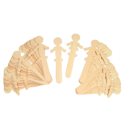 Chenille Kraft CK-364502 People Shaped Wood Craft Sticks, 6.1" Wide, 5.7" Length, 1.4" Height (36 count)