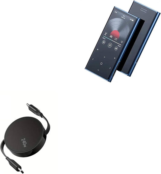 BoxWave MP3 W02 (240W), 240W Cable Compatible with Benjie Player - PD miniSync Retractable PD Portable USB Type-C Cable