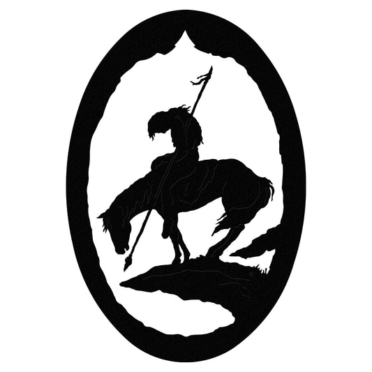 Innovative Fabricators, Inc. End of the Trail Native American Metal Wall Art, 8"x12"