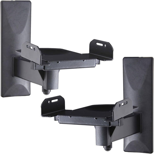 VideoSecu MS56B 3LH One Pair of Side Clamping Bookshelf Speaker Mounting Bracket with Swivel and Tilt for Large