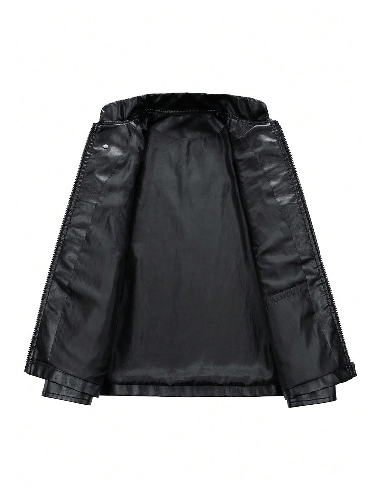 SOLY HUX Women's Leather Racer Jacket Y2k Graphic Streetwear Oversized Coat