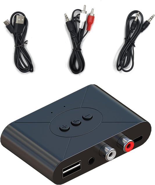 Xingbaichen 5.3 Bluetooth Audio Receiver Wireless RCA Bluetooth Adapter for Stereo Wireless Audio Receiver/USB Flash