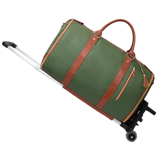 KEQIKAI Rolling Garment Bag for Travel, 3-in-1 Convertible Carry On Garment Duffle Bag with Wheels, Waterproof PU Leather No Wrinkle Suit Bag for Business Trip, Wedding, Overnight