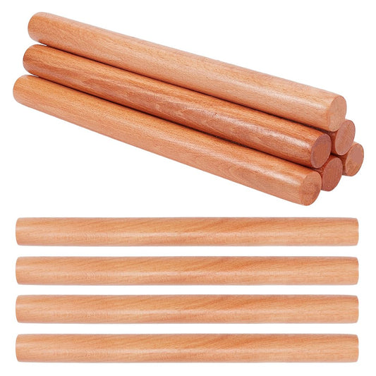 OLYCRAFT 10pcs Wood Rolling Pins 11.8 inch Clay Rolling Pins 1.1 inch Diameter Classic Wooden Rolling Pins Natural Wood Texture Rollers Wood Clay Roller for Clay Modeling Pottery Tools