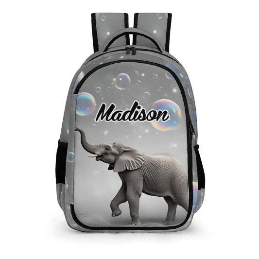 YMububWena Personalized Elephant Backpack for Students Custom Name School Bookbag Daypack for Boys Girls Gifts