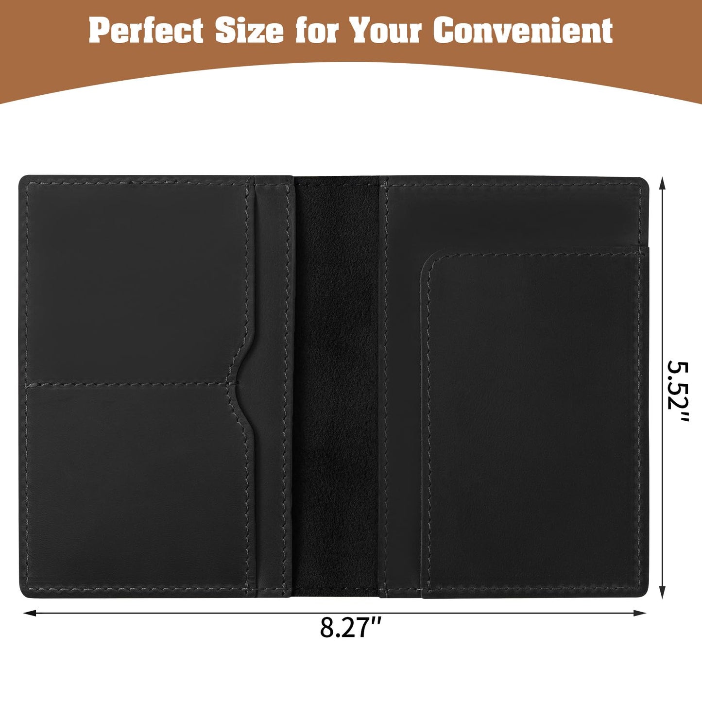 Jack&Chris Leather Passport Holder, Handmade Passport cover, Travel Wallet Cover Case for Men and Women, Leather Travel Documents Organizer Protector, JC107
